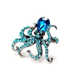 🍏50% OFF/3+…Crystal/Rhinestone Octopus